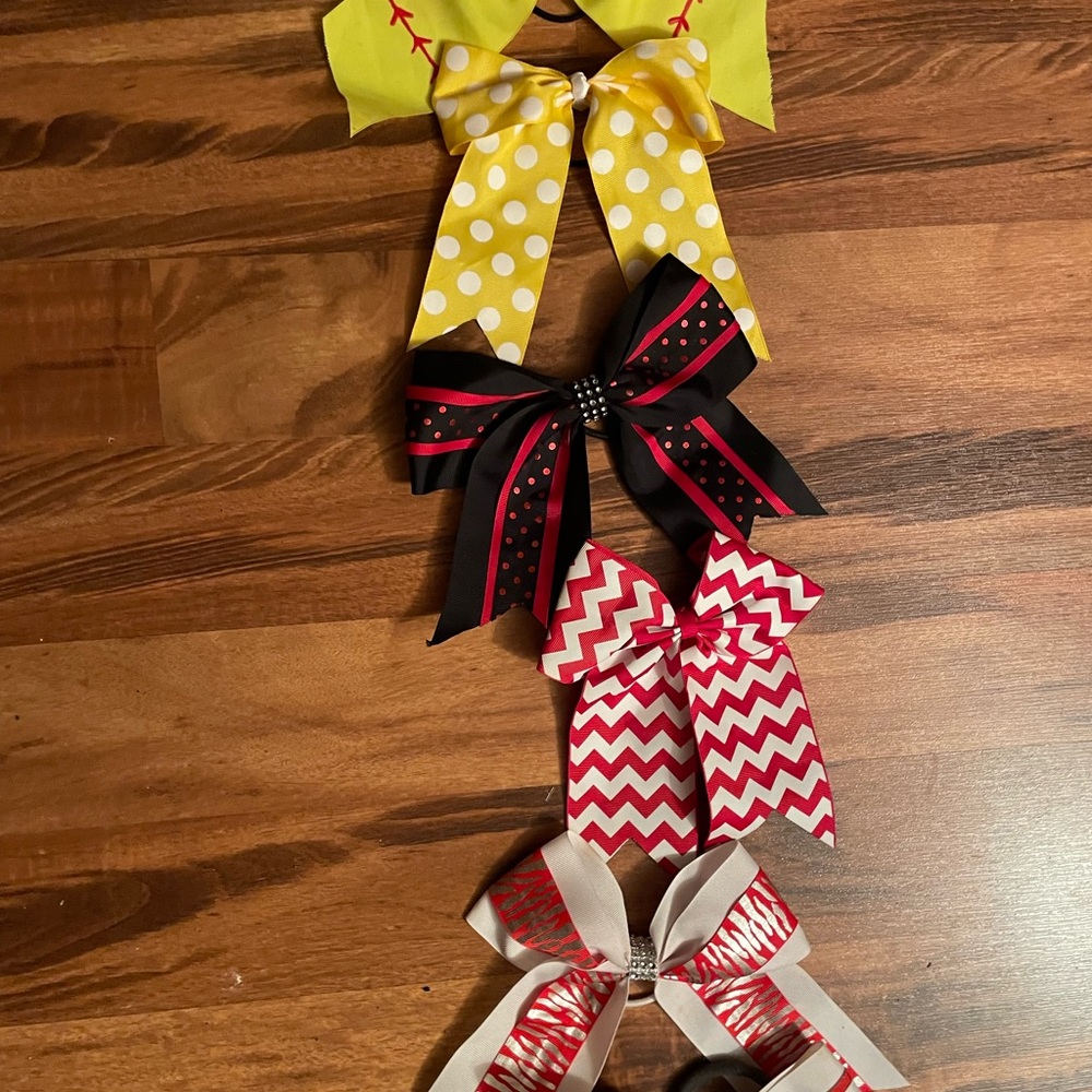 Collection of softball hair bows